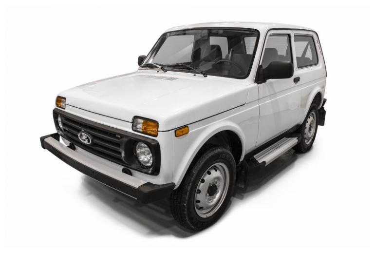 Пороги алюминиевые с площадкой "SILVER" (арт. F128AL.6004.1) LADA 4x4 3D 1977- н. в.