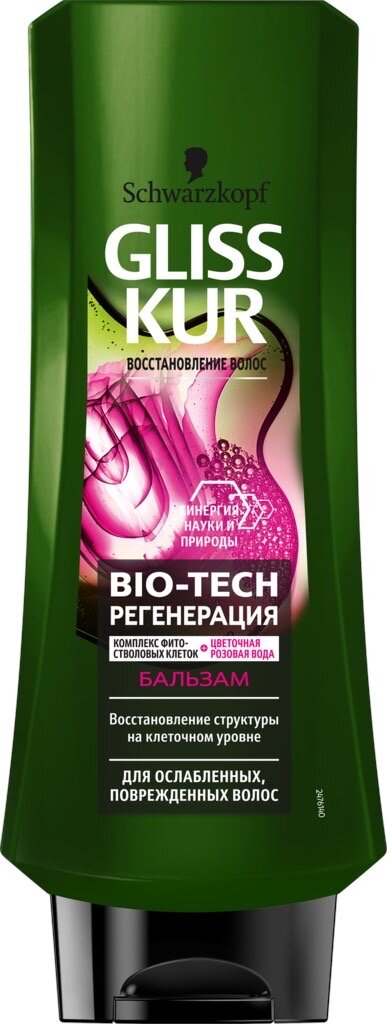 Gliss Kur бальзам Bio-tech Регенерация для ослабленных, поврежденных волос, 400 мл