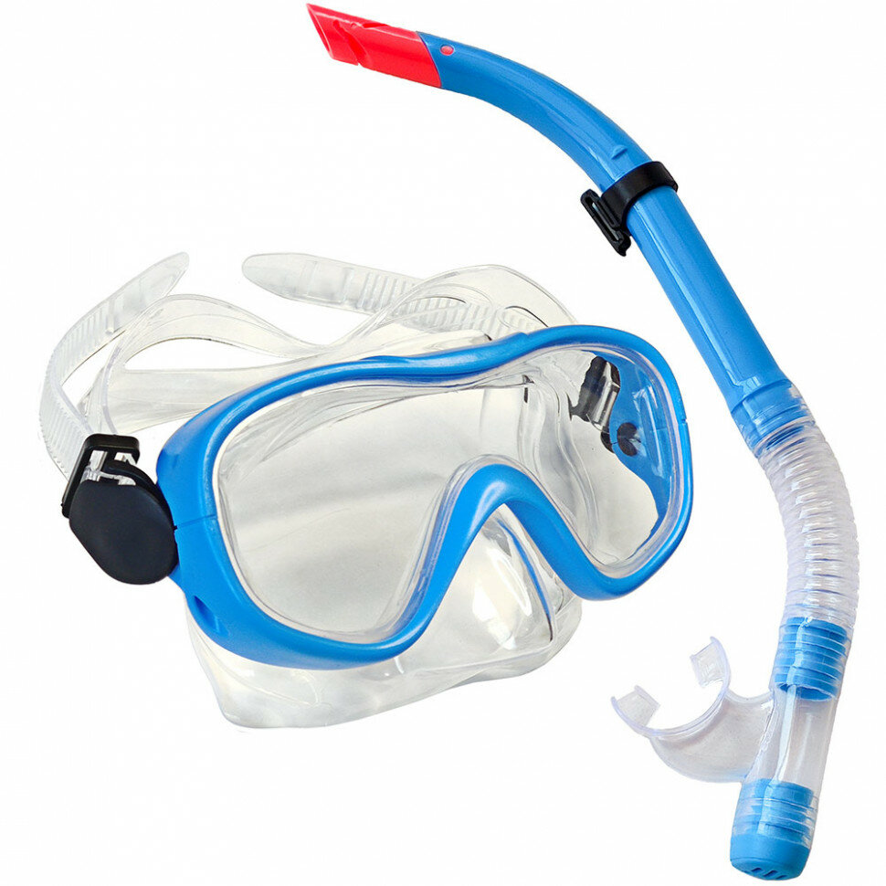 Набор для плавания юниорский E33109-1 маска+трубка, ПВХ, синий