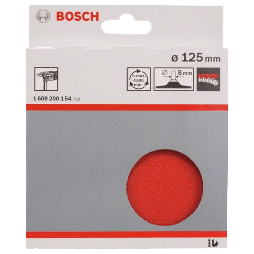 Тарелка опорная Bosch ф125х8мм, с липучкой опорная тарелка bosch 2608601062