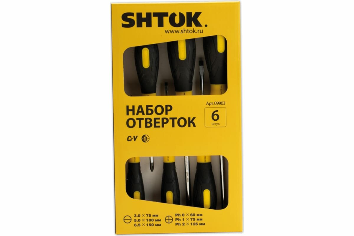 Набор отверток SHTOK 6 шт. картон 09903