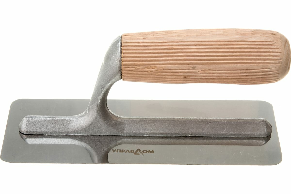 фото Кельма венецианская из нержав. стали, ручка из древесины бука 0431221 управдом профи (Артикул: 4100003306; Размер 200х80 мм)