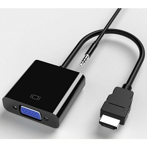 Видеоадаптер HDMI (M) -> VGA+аудио, черный