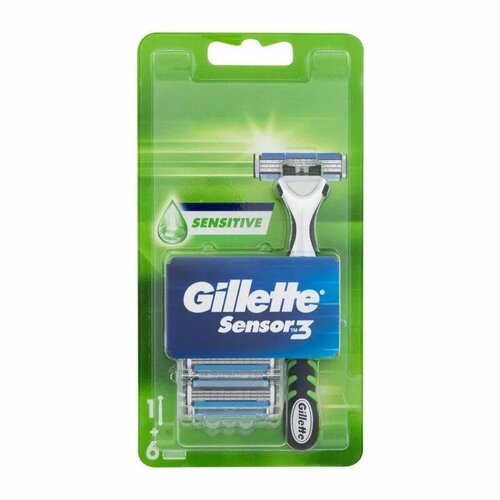 Бритвенный станок Gillette Sensor3 Sensitive с 6 сменными кассетами