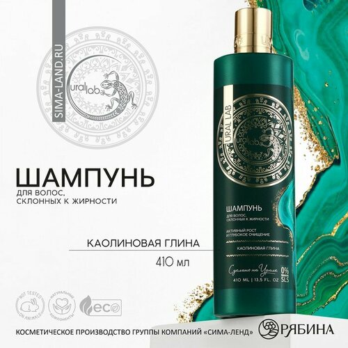 шампунь legend steel fresh для склонных к жирности волос 250 мл Шампунь для волос с каолиновой глиной, активый рост и глубокое очищение, 410 мл, URAL LAB