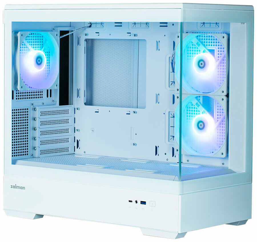 Корпус mATX Zalman белый, без БП, боковая и фронатльная панели из закаленного стекла, USB Type-C, 2*USB 3.0, audio - фото №17