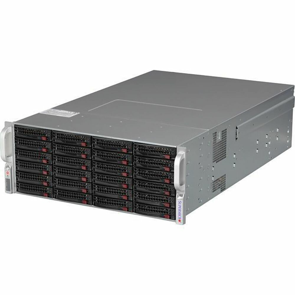 SuperMicro Корпус SuperMicro CSE-847BE2C-R1K28WB 4U, 36 x 3.5" SAS HDD, тип совм. мат. плат: 12"x10", 13.68"x13", 9.6"x9.6", 7 слотов расширения (3 LP), семь 80мм вентиляторов, 2 x LAN, БП 1280Вт 80Plus Platinum .