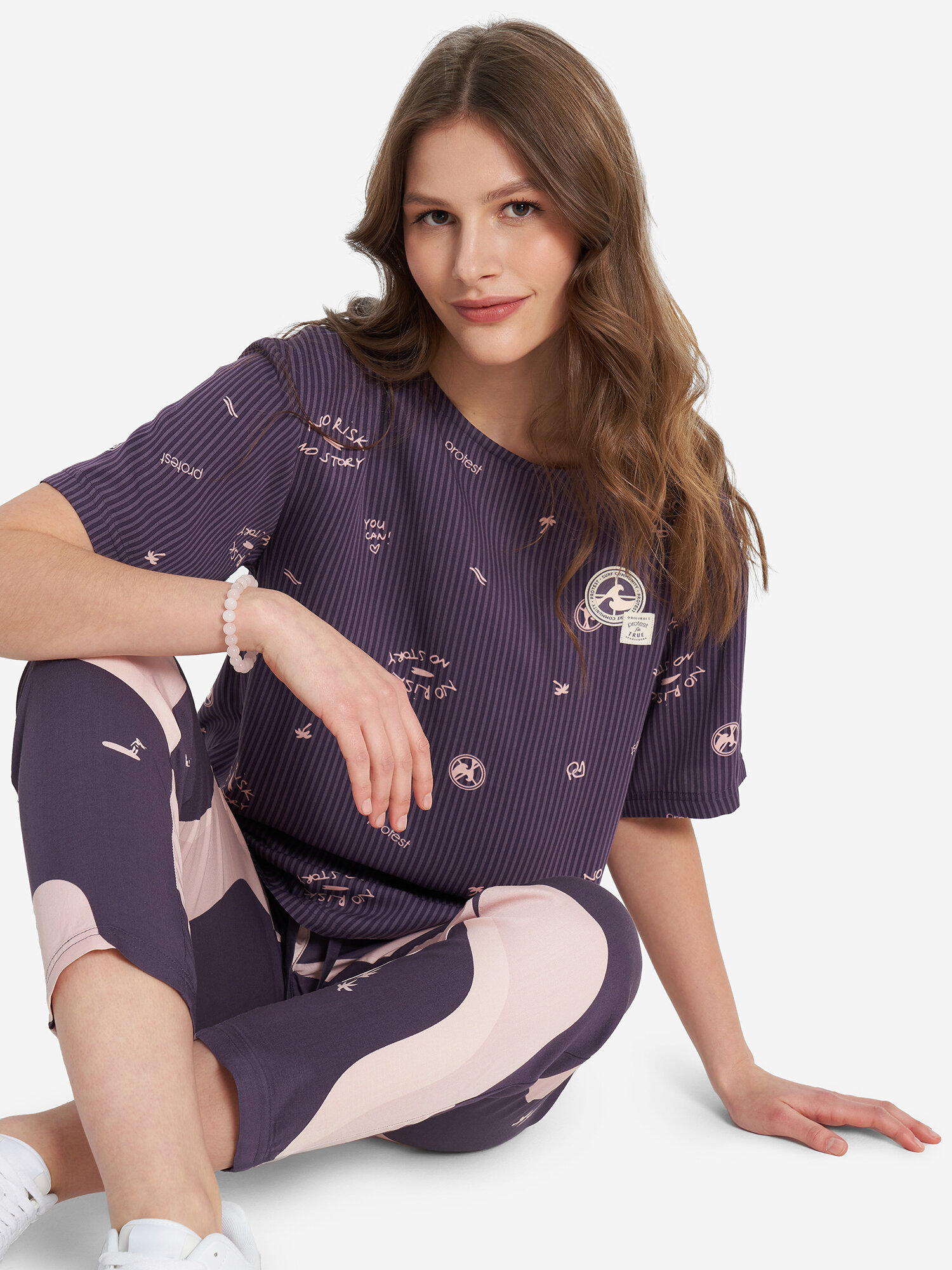 Рубашка PROTEST Protest SS24 Female Viscose T-shirt, размер 46, фиолетовый