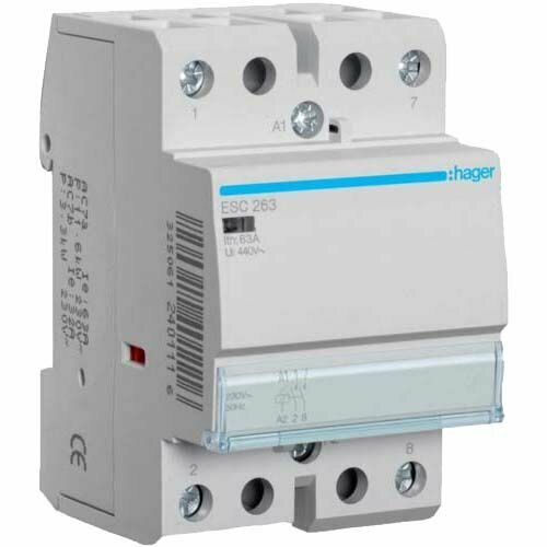 Контактор модульный HAGER ESC263 2P 63A 2HO 230В