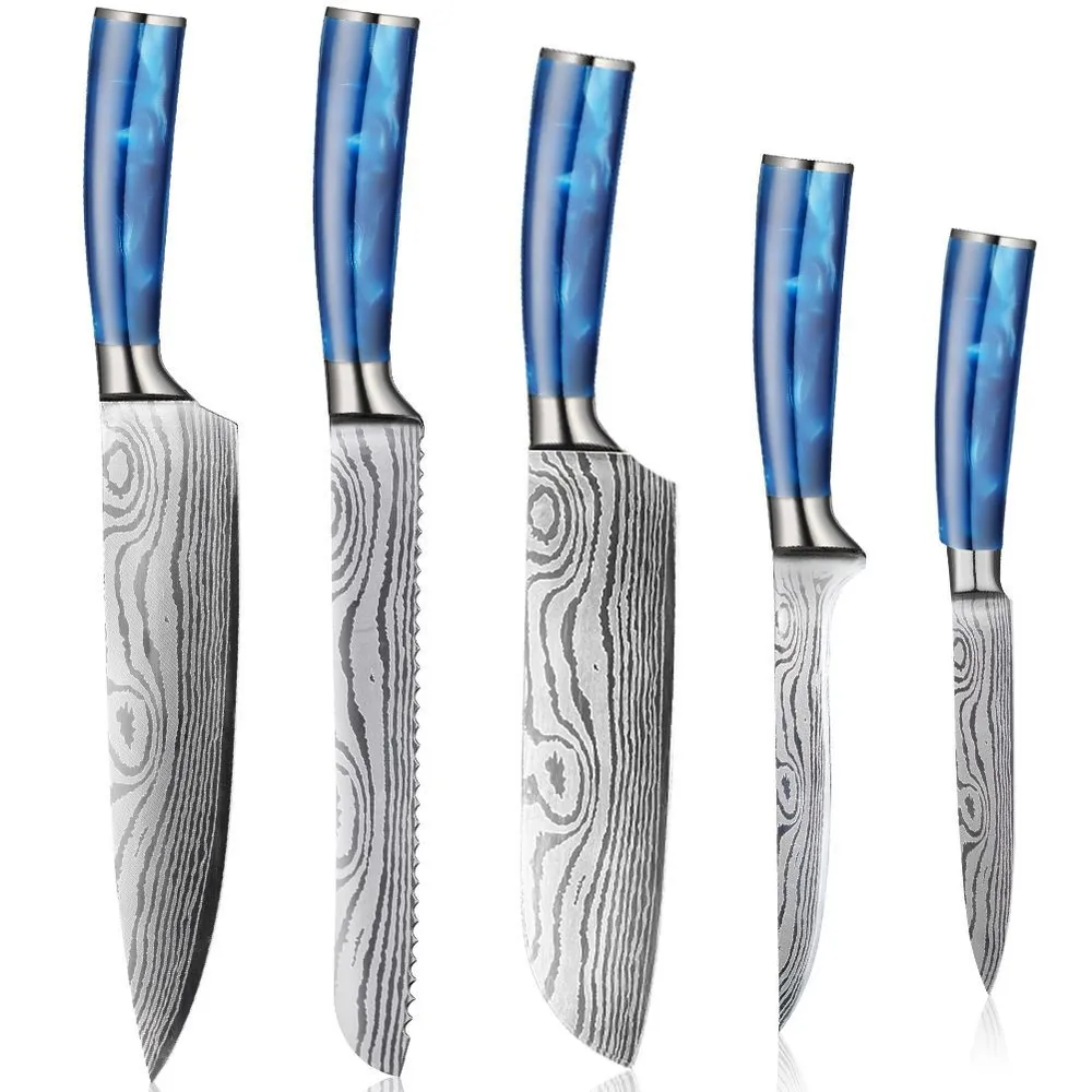 Набор кухонных ножей Spetime 5-Pieces Kitchen Knife Set Blue RU G05-BU