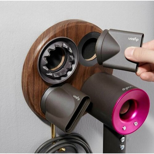 Держатель фена дайсон с отсеками для хранения, DAENERO, настенный, самоклеящийся, органайзер, вешалка, крючок