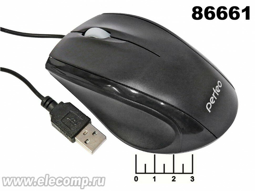 Мышь компьютерная USB проводная Perfeo Class PF_A4750 (черная)