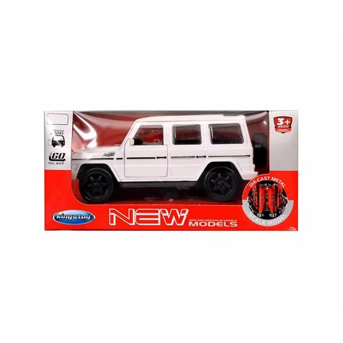 Машинка игрушечная KINGS TOY - Mercedes-Benz G63, 1:36, 12 см, инерционная, белая, 1 шт модель машины mercedes benz g63 1 36 12см свет звук инерционный механизм fy6218 12d 1