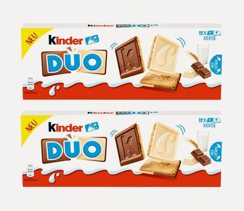 Изображение товара Печенье Kinder Duo с белым и молочным шоколадом, 2 шт. по 150 гр. (Италия)