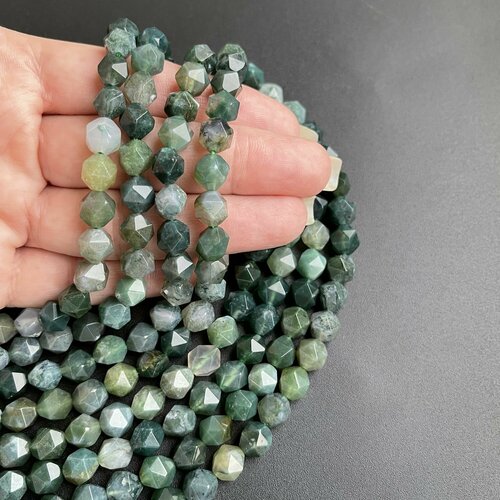 Бусины Индийский агат А крупная грань 8 мм (38 см, 47 бусин), Suntrim