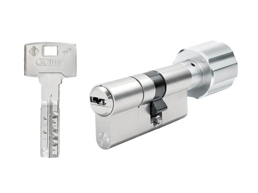 Цилиндр ABUS VELA 2000 MX ключ-вертушка 90мм (размер 50х40В мм) - Никель
