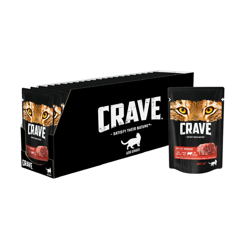 Crave паучи для кошек Говядина 70г (30 паучей)