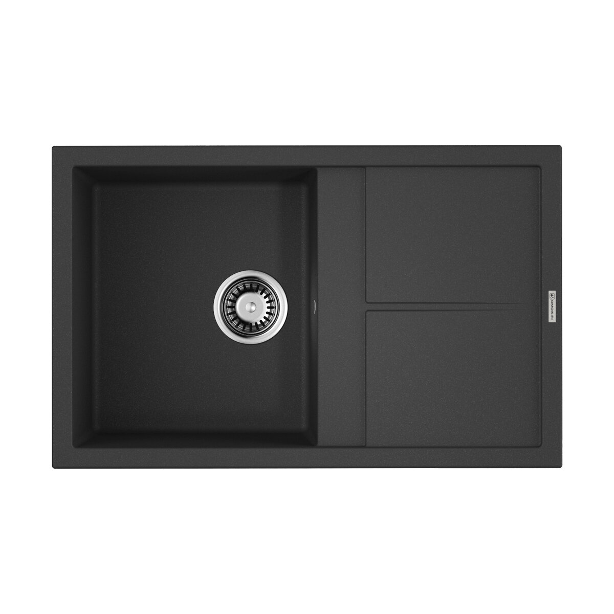 Кухонная мойка с крылом OMOIKIRI Sumi 79-BL, искусственный гранит/черный