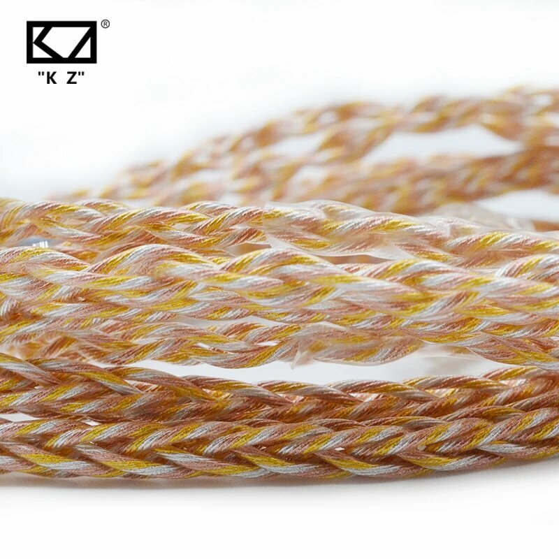 KZ 8-жильный золотой серебряный медный кабель для наушников, C PIN — фото 1