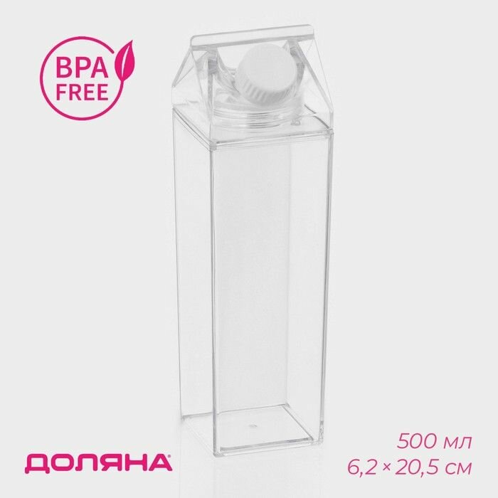 Кувшин для напитков Доляна 500 мл, 6,2х20,5 см, полистирол, цвет прозрачный