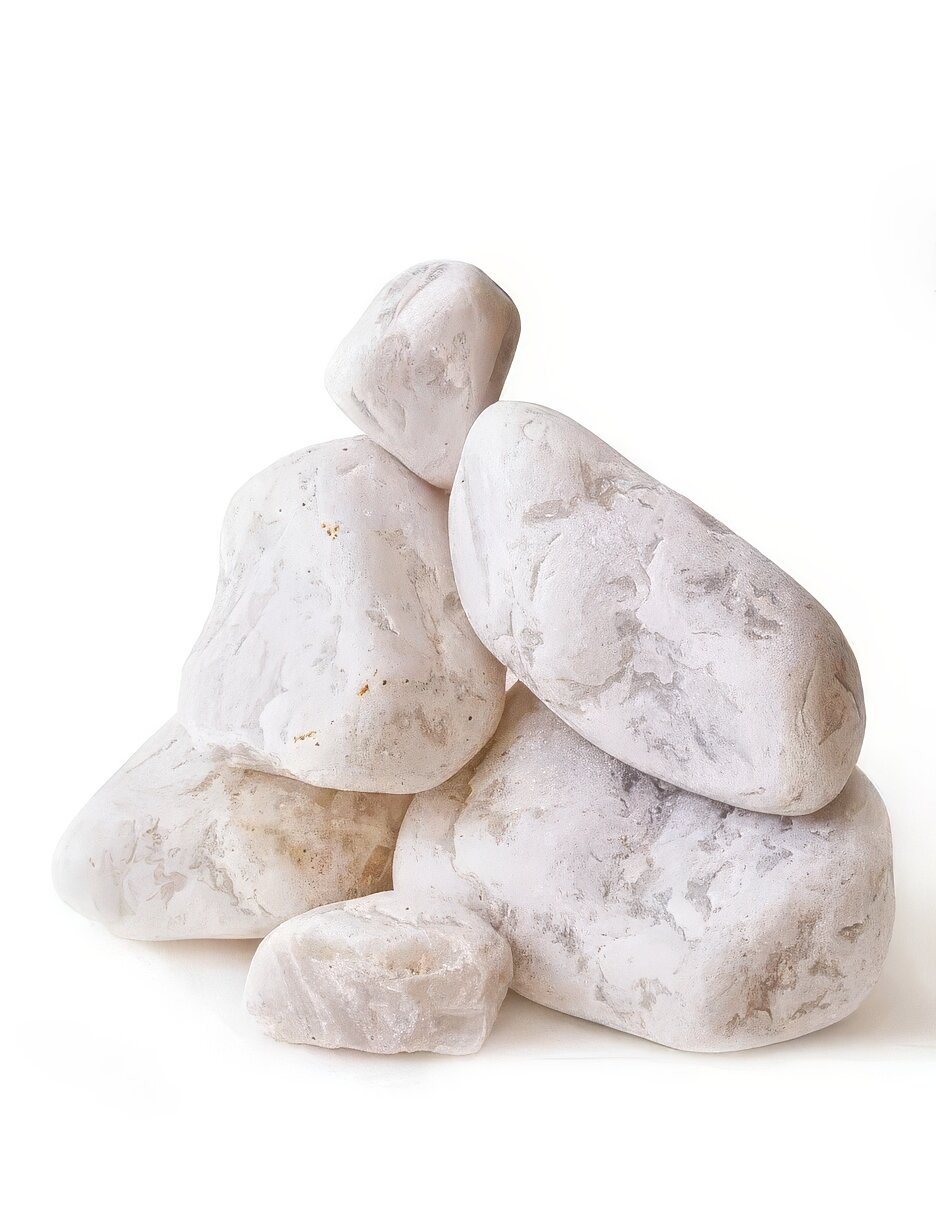 Камни для бани Кварц шлифованный 3 кг   фракция 80 130 мм   Студия камня