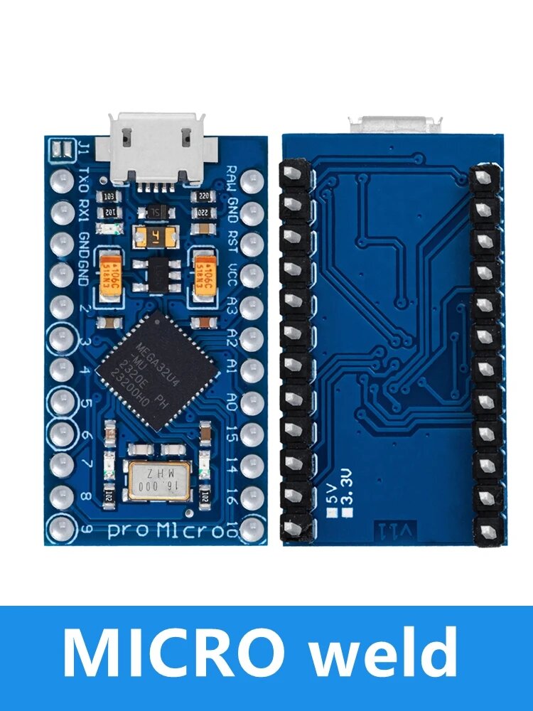 Pro Micro ATmega32U4 5 В 16 МГц Замена ATmega328 для Arduino TYPE-C с 2-рядным разъемом для Leonardo Mini Usb Interface Pro, micro usb weld