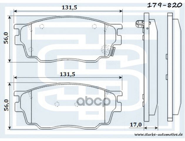 Колодки Тормозные Перед. gdb3309 Mazda 6 (Gg) 1,8 --09.2005 179-820/Gjyc-33-23Z Gjyb3328zc Gjyc3328z Gjyb3328zd Gjyb3323zd G.