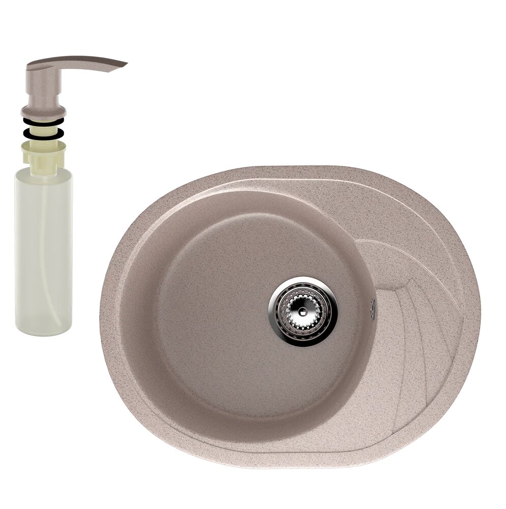 Мойка кухонная Ulgran U-403 302 58x47 мойка для кухни с крылом бежевая овальная матовая