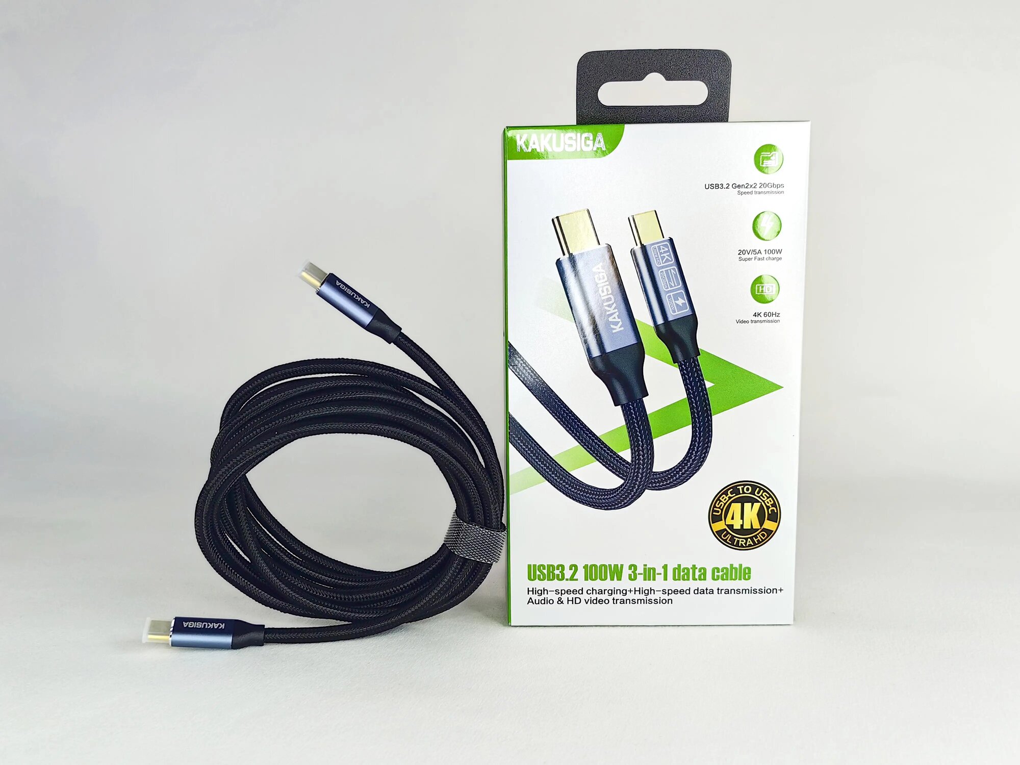 Кабель Kakusiga, USB 3.2, быстрозажимные позолоченные коннекторы, экранирование