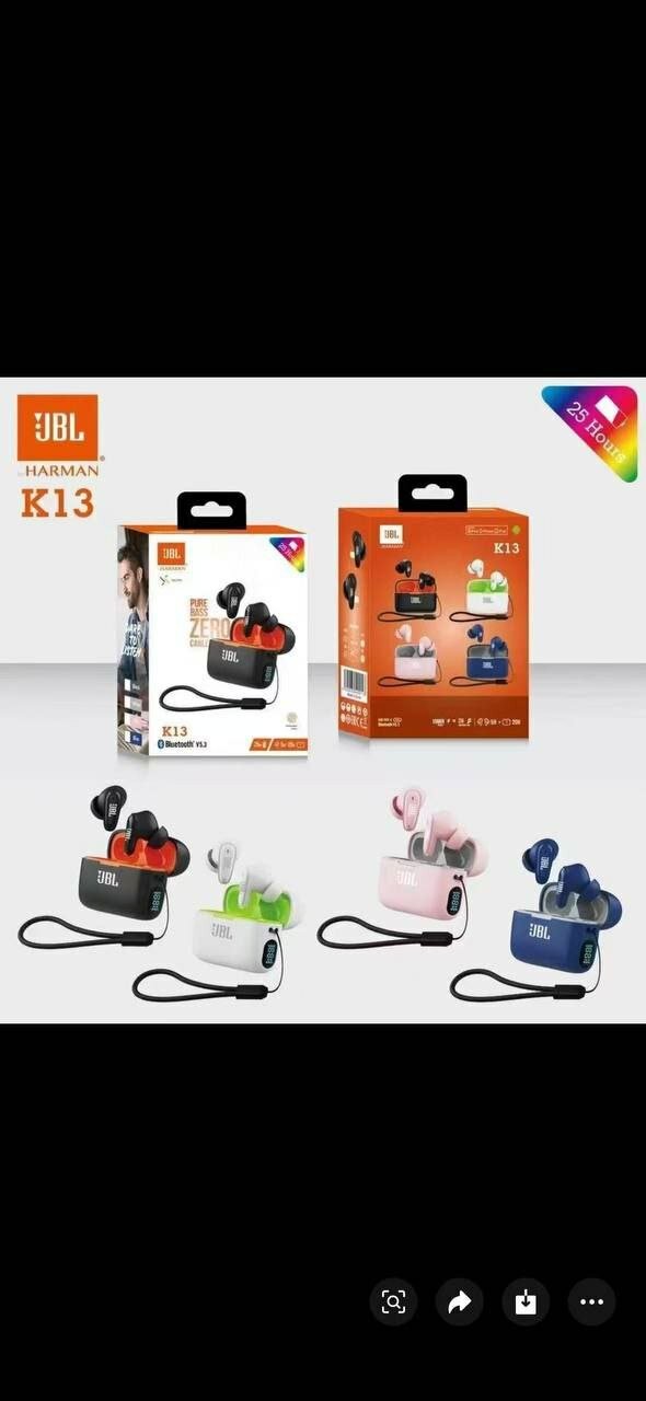 Беспроводные стереонаушники JBL K13 AirPods с Bluetooth-подключением и шумоподавлением