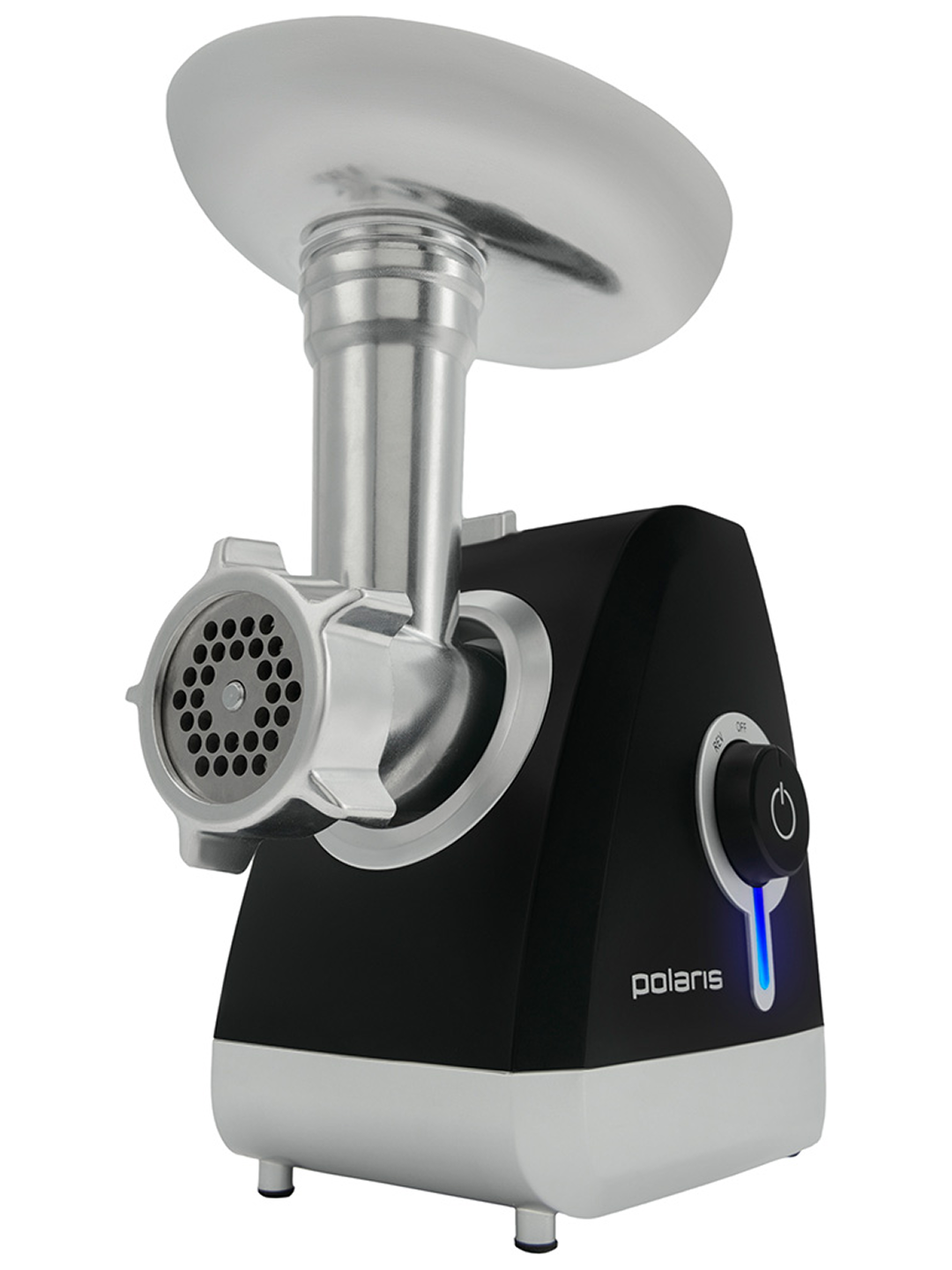Мясорубки Polaris PMG 2027L Мощность 2000 Вт, Толкатель, Диски, корпус Soft Touch, Реверс, Система защиты, PROtect+
