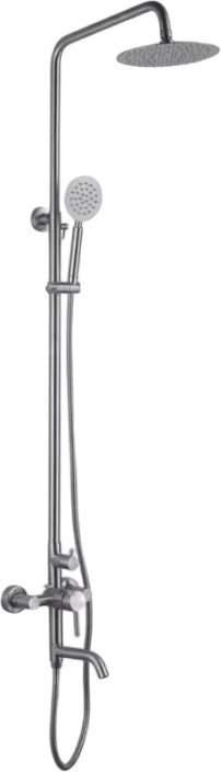 Душевая стойка D-lin H10A22 с тропическим душем со смесителем с изливом рычаг сбоку с лейкой матовая