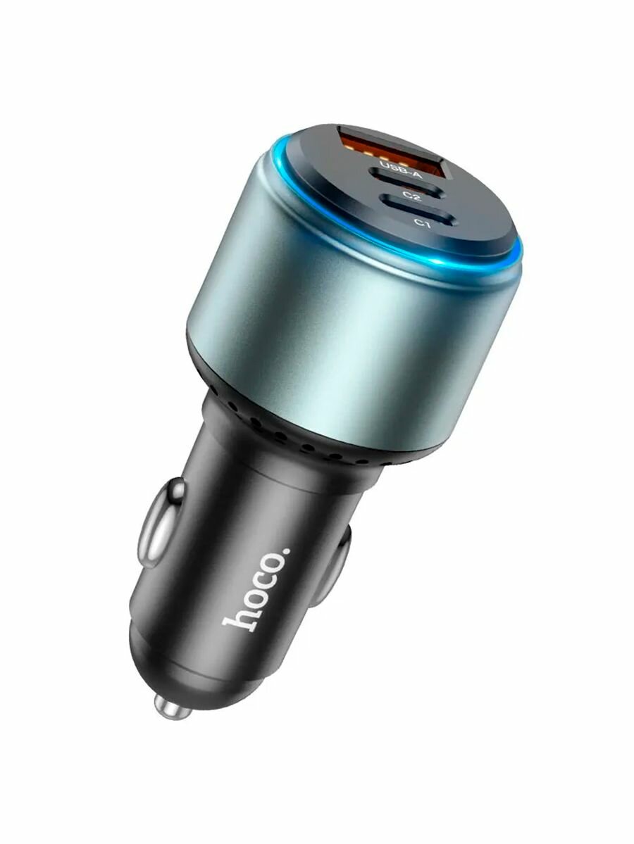 Автомобильное зарядное устройство Hoco NZ9 95W (PD65W+PD30W+QC3.0), 2C1A, черный / быстрая зарядка в прикуриватель