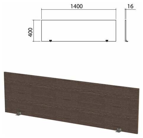 Экран-перегородка "Канц" 1400х16х400 мм, цвет венге (комплект)