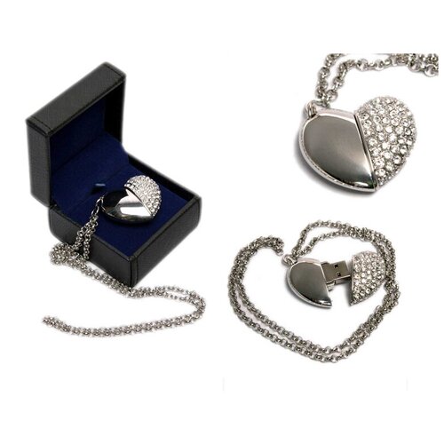 Набор флешка Сердце в коробочке (16 Гб / GB USB 2.0 Серебро/Silver HEART_N Необычный подарок любимой 14 февраля в интернет магазине)