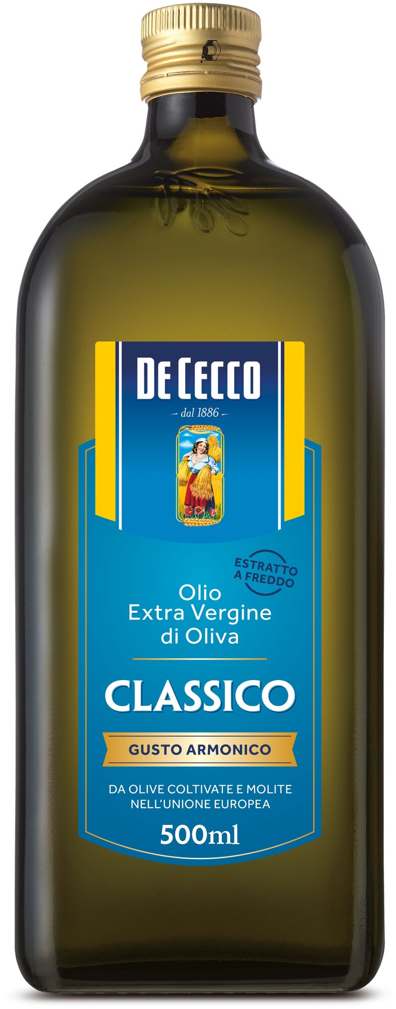 Масло оливковое De Cecco нерафинированное Extra Virgin Classico стеклянная бутылка