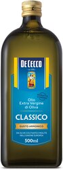 De Cecco масло оливковое нерафинированное Extra Virgin Classico, стеклянная бутылка, 0.5 л