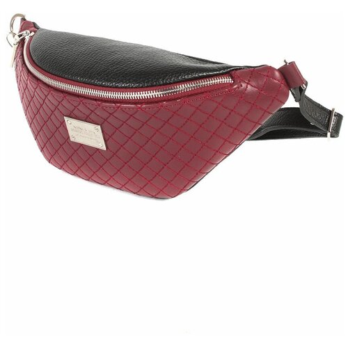 фото Сумка/сумка женская/натуральная кожа/mayger/а-дс-289/бордовый_черный_стежка/модель поясная/с поясным ремешком