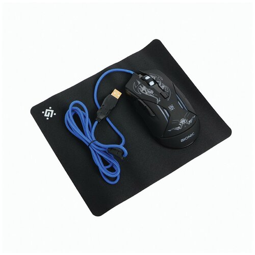 Мышь проводная игровая DEFENDER Bionic GM-250L USB 5 кнопок 1 колесо- кнопка оптическая черная 52250 422500₽
