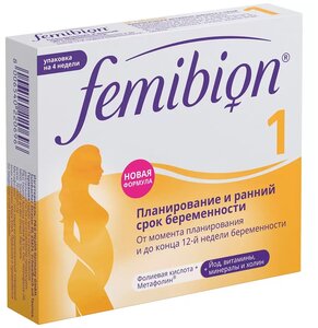 Femibion 1 таб. п/о плен., 0.917 г, 28 шт.
