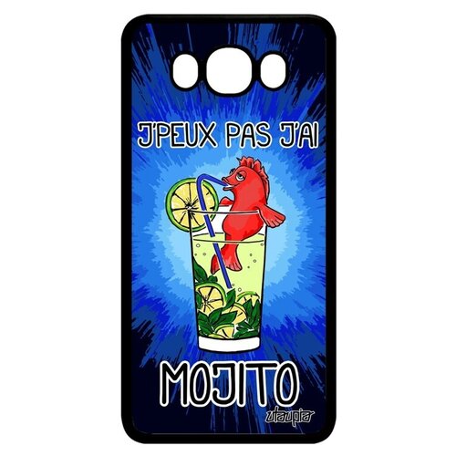фото Красивый чехол на телефон // samsung galaxy j7 2016 // "не могу - у меня мохито!" надпись повод, utaupia, синий