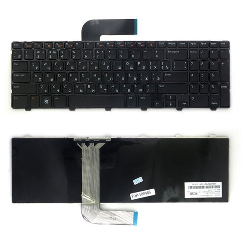 Клавиатура для ноутбука Dell Inspiron N5110 M5110 M511R Series Плоский Enter Чёрная с чёрной рамкой PN NSK-DY0SW 1100₽