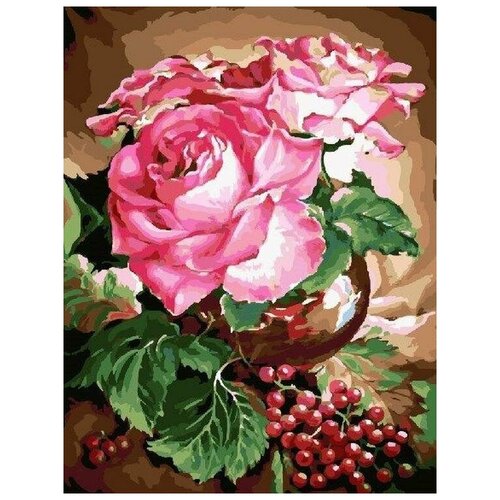 Картина по номерам Розы и клюква, 40x50 см