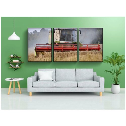 фото Набор модулных постеров для интерьера "сельское хозяйство, поле, пшеница" 60x90 см. в тубусе, без рамки lotsprints