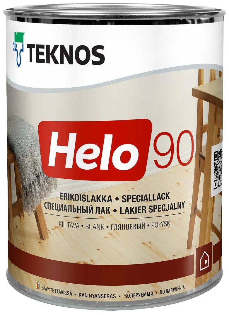 Лак TEKNOS Helo 90 алкидно-уретановый бесцветный 0.9 л