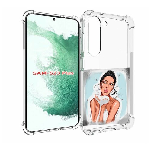 Чехол MyPads девушка-с-пеной женский для Samsung Galaxy S23 Plus + задняя-панель-накладка-бампер