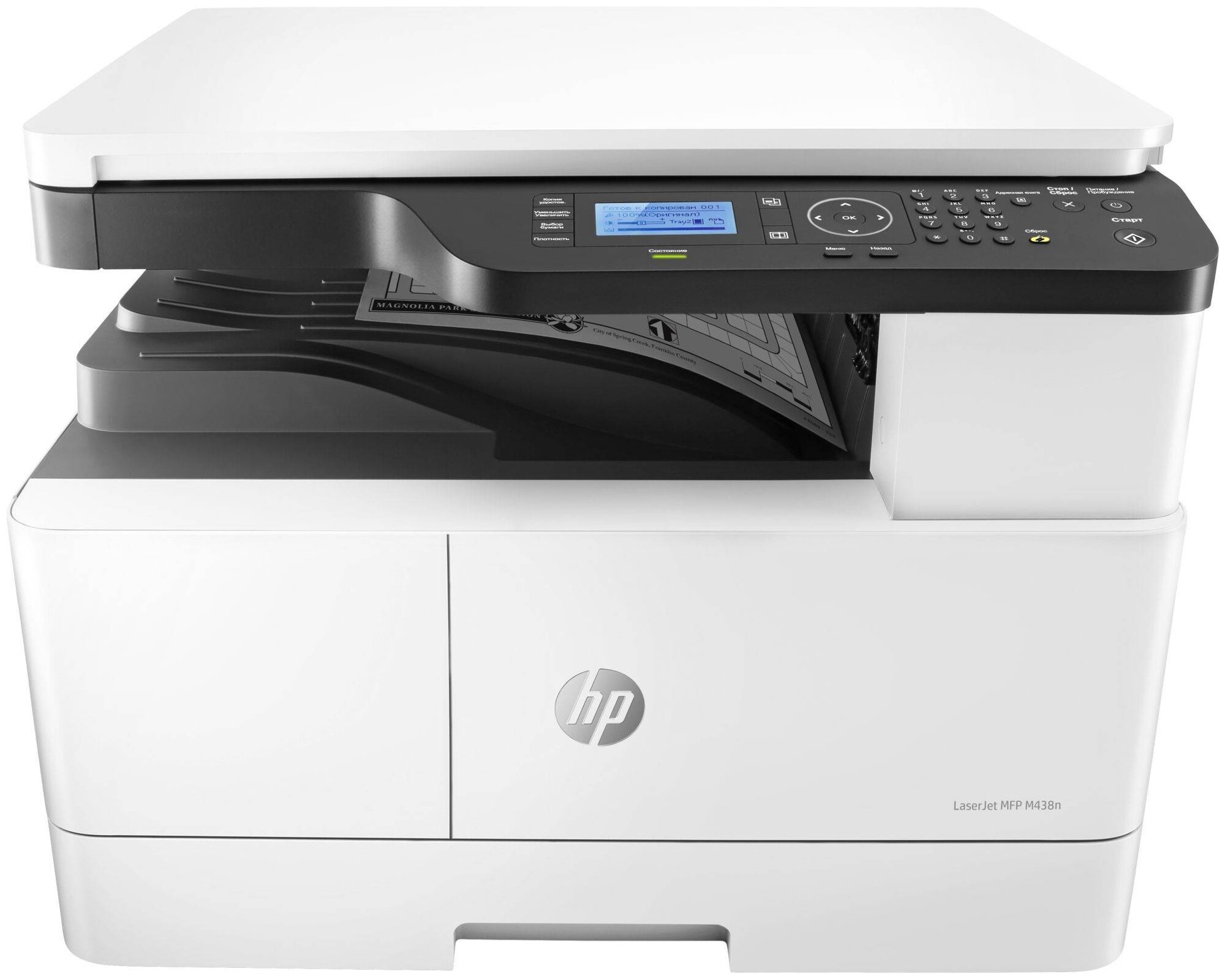 МФУ лазерное HP LaserJet M438n, ч/б, A3, белый/черный