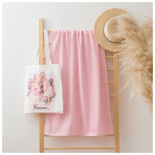 фото Полотенце в сумке этель "blondy princess", 70*130 см, цв. розовый, 100% хлопок