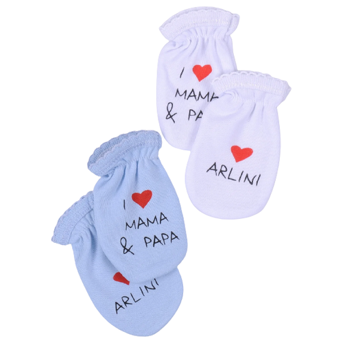 Рукавички для новорожденных, ARLINI, CA-02-AR, белые-розовые, 2 шт чепчики и антицарапки наша мама би хэппи рукавички 2 пары