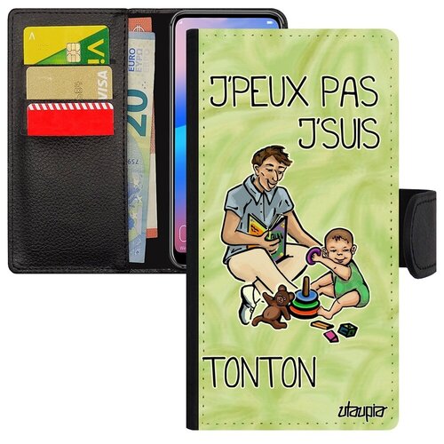 фото Противоударный чехол книжка на смартфон // galaxy s7 edge // "не могу - стал дядей!" карикатура повод, utaupia, светло-зеленый